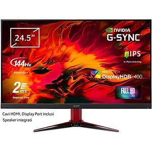 Acer Nitro 24.5 VG252QPbmiipx 144Hz G-Sync Display HDR 2ms(0.9ms Min.) 400nits IPS Led 2xHDMI 1xDP �er�evesiz Compatible Monit�r