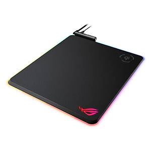 Asus Rog Balteus QI RGB Gaming Mouse Pad Aura Sync RGB Sert Y�zey USB Ge�i�i Kaymaz Kau�uktan Taban Kablosuz Sarj Mouse Pad
