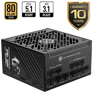 Msi Mpg A850GS PCIE5 850W 80+ GOLD ATX 3.1 PCIE 5.1 2X Power supply