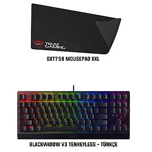 Razer BlackWidow V3 Tenkeyless - T�rk�e + Trust GXT758 Mousepad XXL Bundle