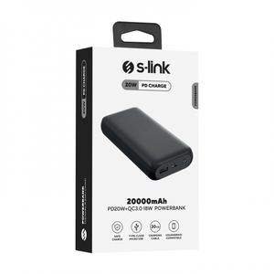 S-link P201 20.000 mAh LED G�stergeli Siyah Powerbank