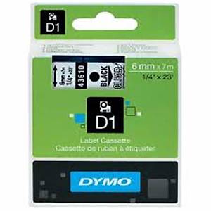 DYMO 43610 D1 Yedek �erit, 6 mm x 7 mt, �effaf- Siyah