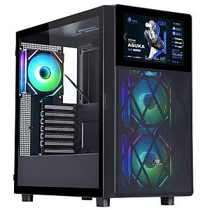 PowerBoost PB-P4367BB USB 3.0, ATX LCD Mesh Panel ARGB Fan Siyah Kasa