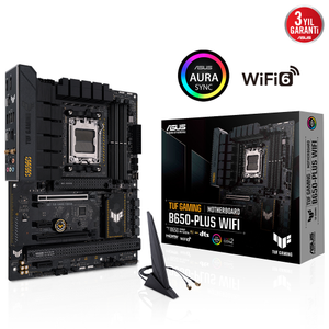 Asus TUF GAMING B650-PLUS WIFI, 4xDDR5, 3x M.2, HDMI, DP, 2xType-C, W�-F� 6, Bluetooth v5.2, AMD Ryzen 7000 Serisi, AM5 Soket Anakart