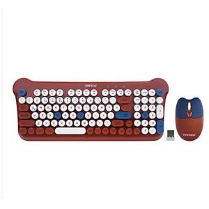 Everest KM-6244 BUNNY Renkli Tu�lu Kahverengi Kablosuz Q Klavye Mouse Set