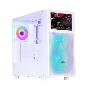 PowerBoost PB-P4367BW USB 3.0 ATX LCD Mesh ARGB Fan Beyaz Kasa