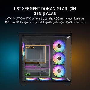 James Donkey Stark S801 7X ARGB 650W Siyah Gaming Kasa