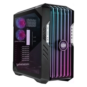 CM HAF700 EVO Tempered Glass ARGB Ledli LCD Ekran Mesh �n Panel Titanyum 7Fanl� Gri Renkli FullTower Kasa