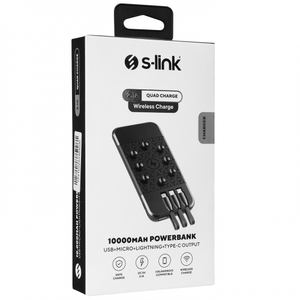 S-link IP-G14W 10.000mAh Kablosuz  LCD G�stergeli Powerbank