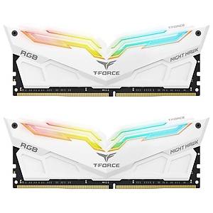 Team T-Force Night Hawk RGB White 16GB (2x8GB) 3200MHz CL16 DDR4 TF15D416G3200HC16CDC01 Gaming Ram