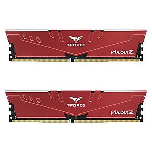 Team T-Force Vulcan Z Red 32GB DDR4 (2x16GB) 3200MHz CL16 (TLZRD432G3200HC16FDC01) Gaming Ram