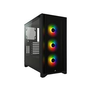 Corsair CC-9011204-WW Icue 4000X RGB Temperl� Cam Yan Panel Mid Tower Bilgisayar Kasas� Siyah