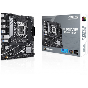 ASUS PRIME B760M-R D4 2xDDR4 2x M.2 HDMI 12-13-14.Nesil LGA1700 Soket Anakart