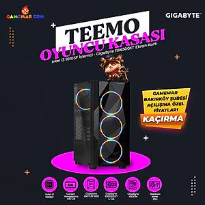 Teemo Intel i3 10105f ��lemcili Gigabyte RX6500XT Ekran Kartl� Oyuncu Bilgisayar�