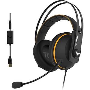 Asus Tuf Gaming H7 Yellow 7.1 Oyuncu Kulakl��� 53MM Asus Essence S�r�c� PC MAC PS4 Kulakl�k