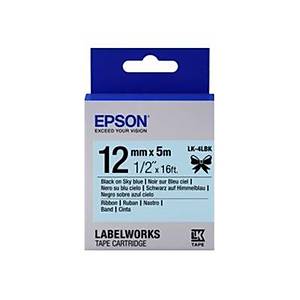 Epson LK-4YBF Flour Sar� �zeri Siyah 12MM 9Metre Etiket