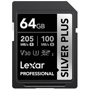 Lexar Professional Silver Plus LSDSIPL064G-BNNNG SDXC UHS-I CARDS  C10 V30 U3 SD Haf�za Kart�