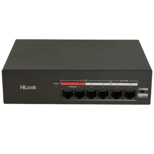HILOOK NS-0106MP-35(B), 4 Port, Megabit, PoE 35W, 2 Port Megabit Uplink, Y�netilemez, Masa�st� Switch