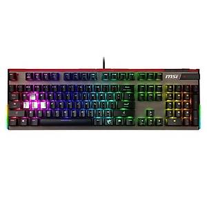 Msi GG Vigor GK80 CR TR Gaming Keyboard Ger�ek Mekanik N-key %100 Antighosting Al�minyum Cherry Mx Red T�rk�e Q Gaming Klavye