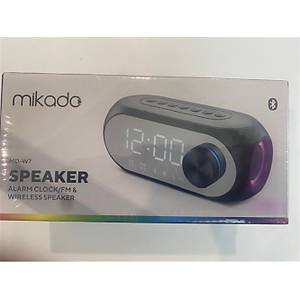 Mikado MD-W7 1200mAh 5W Siyah Bluetooth-Aux-Derece-Usb-FM Double Alarml� Saat Speaker Speaker