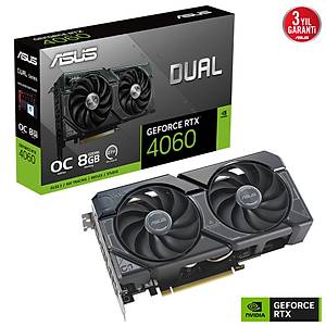 Asus Dual-RTX4060-O8G-Evo 8 Gb GDDR6 DLSS3 128 Bit Ekran Kart�