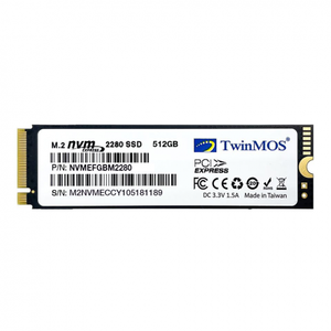 TwinMOS NVMEFGBM2280, 512GB, M.2 PCIe NVMe, SSD, 2455-1832Mb/s, 3DNAND