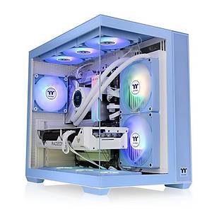 Thermaltake View 380 Hydrangea Blue 4x12cm ARGB Fanl� ATX Mid Tower Bilgisayar Kasas� (PSU yok)