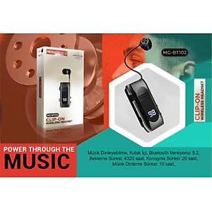 Megatech Mg-Bt102 Cl�p-On Makaral� Digital G�stergeli Bluetooth Kablosuz Kulakl�k
