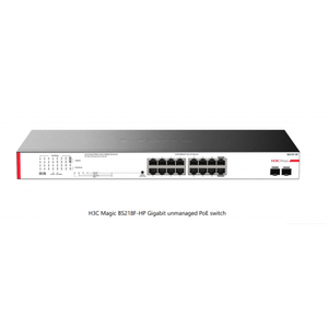H3C Magic BS218F-HP 18 Port GigaBit 16 Port PoE 225W 2 Port GigaBit Uplink +2 Port GigaBit SFP Metal Kasa Y�netilemez Rack Mount Switch