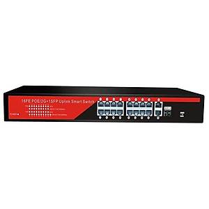 EZCOOL EZ-16PSF-SFP 16PORT 16FE+2GE+1SFP Gigabit Poe 240W Y�netilemez Switch
