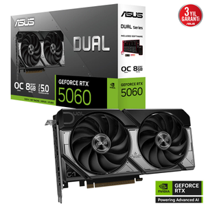 Asus RTX 5060 Dual OC DUAL-RTX5060-O8G 8Gb 128Bit GDDR7 1xHDMI 3xDP Gaming Ekran Kart�