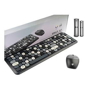 Hunter Gray XT Retro Kablosuz Klavye Mouse Set