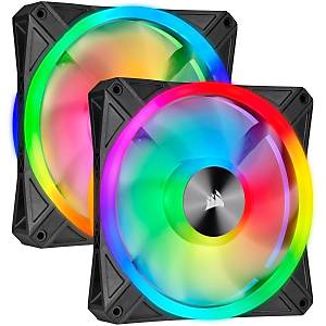 Corsair CO-9050100-WW Icue QL140 RGB 140 MM D�rt RGB Renk D�ng�l� PWM Fan Lighting Node Core Kontrolcu ile Birlikte 2 Li Paket