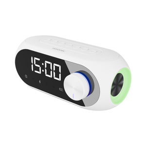 ASONIC AS-W6 Beyaz 5W USB AUX Bluetooth Kablosuz Ta��nabilir 1200mAh Batarya Alarml� Saat Derece ve Speaker