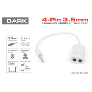 Dark 3.5mm dk-cb-auc03 Kulakl�k Mikrofon Ses D�n��t�r�c� Kablo