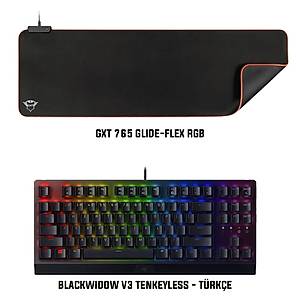 Razer BlackWidow V3 Tenkeyless - T�rk�e + Trust GXT765 Glide-Flex RGB XXL Bundle