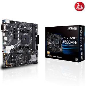 ASUS PRIME A520M-E CSM AMD A520 AM4 DDR4 4400 HDMI DVI VGA M2 mATX Anakart