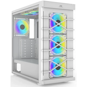 PowerBoost PB-GR222BW USB3.0 Full Beyaz Tempered Glass 7xARGB Fanl� kasa