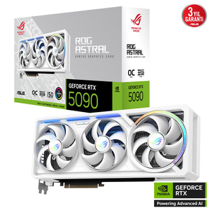 Asus ROG Astral RTX 5090 OC Edition Beyaz ROG-ASTRAL-RTX5090-O32G-WHITE 32Gb 512Bit GDDR7 Gaming Ekran Kart�