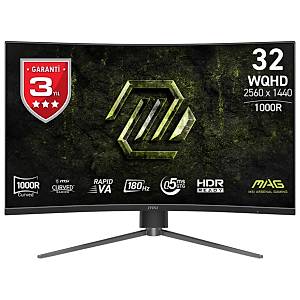 MSI MAG 325CQPF E18 31.5 in� 180Hz 2K WQHD Adaptive Sync Rapid VA Kavisli Gaming Monit�r