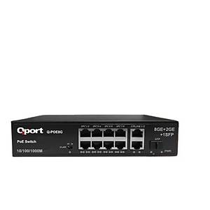 Qport Q-poe8g 8 Port Poe 2 Port Gigabit Uplink 1Port SFP Y�netilemez Switch