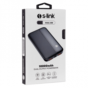 S-link IP-G10N 10.000mAh  LED G�stergeli Siyah Powerbank