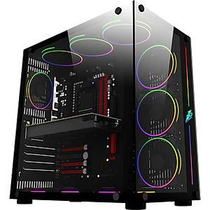 1St Player SP8 Siyah 750W 80+ Silver ATX 3.1 ARGB 7x12cm Fan Temperli Cam USB 3.0 ATX Kasa