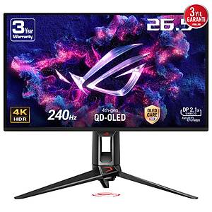 Asus Rog Swift Oled PG27UCDM 26.5 in� 0.03 ms 4K Pivot 240 Hz OLED Pivot Oyuncu Monit�r�
