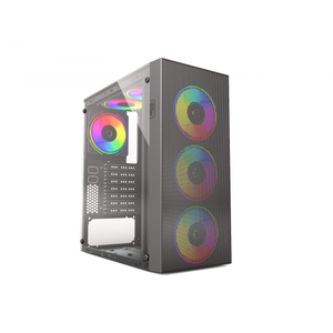 Everest FACED-V1 Mesh 4x12cm Fanl� Temperli Cam Atx Rainbow Oyuncu Kasas�