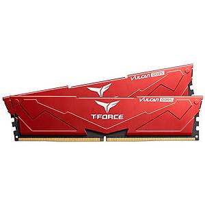 Team T-Force Vulcan Red 32GB (2x16GB) 5600Mhz CL36 DDR5 Gaming Ram (FLRD532G5600HC36BDC01)