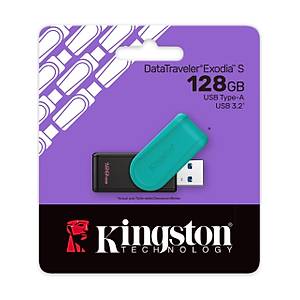Kingston Datatraveler Exodia S 128GB USB3.2 DTXS/128GB Siyah/Turkuaz Flash Bellek