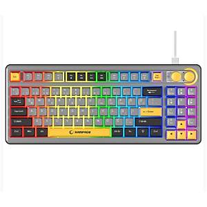 Rampage Cyclone Gri-Siyah-Sar� RGB TKL Kablolu Membrane Mekanik Oyuncu Klavyesi