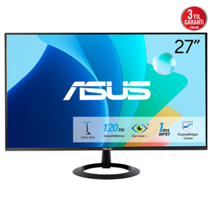 ASUS VZ279HG 27" 1ms, 120Hz, Full HD, HDMI, VGA, IPS LED, �er�evesiz Tasar�m, D���k Mavi I��k, FreeSync GAMING Monit�r