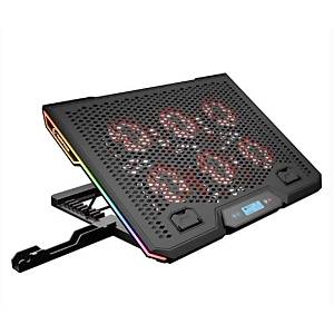 Rampage Blizzard R7 RGB I��kl� 6 Fanl� LCD Ekranl� 2 Usb Soketli 15.6 Notebook So�utucu Stand